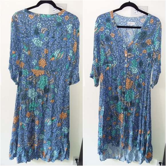 FLASH SALE Arnhem sinta midi dress boho gown marine M 10 blue - Picture 7 of 8